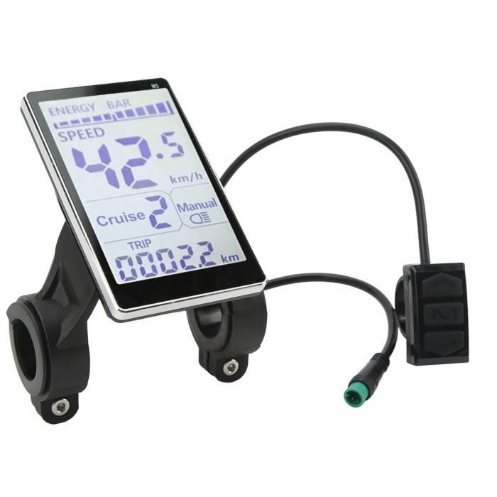 Compteur d'affichage LCD de vélo électrique, compteur de vitesse de vélo  24v 36v 48v S866 panneau de commande avec remplacement de prise étanche  pour vélos électriques