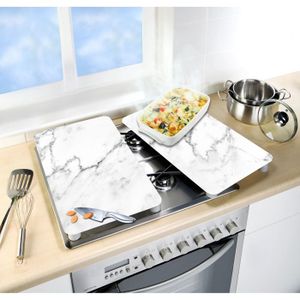 Protection Plaque De Cuisson WENKO En Verre Trempé - Lot De 2 Plaques Ardoise XL 40x52 Cm