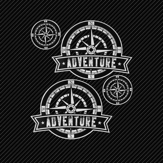 Lot de 2 autocollants roses des vents d'aventure de 34 cm cadeau 2 autocollants roses des vents de 15 cm valises pour moto enduro aventure Trail off