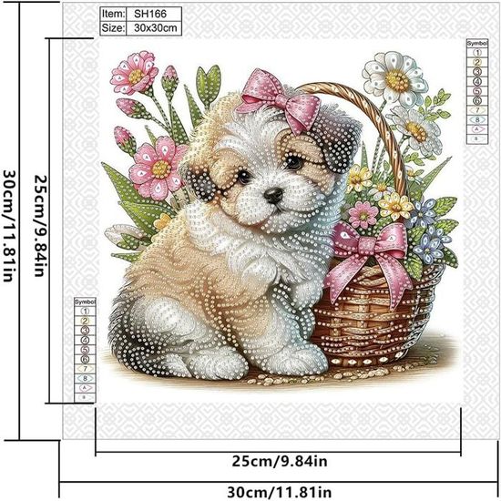 DIY 5D Peinture Diamant Kit Chien Chihuahua 50x70cm/20 * 28in Complet Foret Point De Croix Cristal Strass Broderie Diamond Painting Kits Adulte/Enfant Full Drill Bicolage Muraux Décor à La Maison