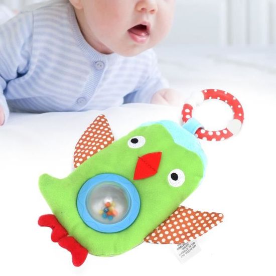 TUMAMA Lot De 4 Jouets Hochet Suspendus Animaux – Peluches Sensorielles Pour Poussette, Berceau, Siège Auto – Renard, Éléphant, Vache, Crocodile