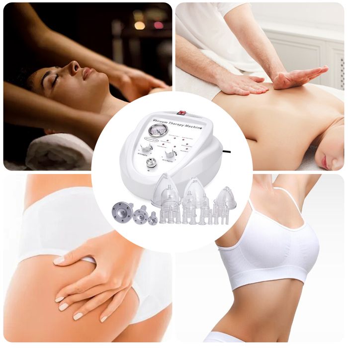 Machine Massage Et Agrandissement Seins - 2 Coupelles Vide Pump - Transparent - Neuf - Garantie 5 Ans
