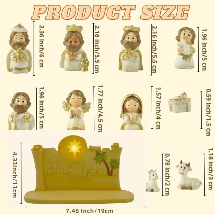 Set de 12 moules pour figurines de crèche - Un grand marché