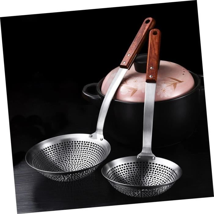 Lot De 9 Passoires à Fondue En Acier Inoxydable - Longueur 28cm, Diamètre 6.5cm, Poignée Plastique Anti-chaleur