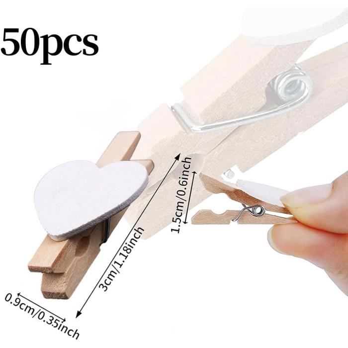 Mini Pinces à Linge Aimantées En Bois - Déco Mignonne Pour Filles - Lot