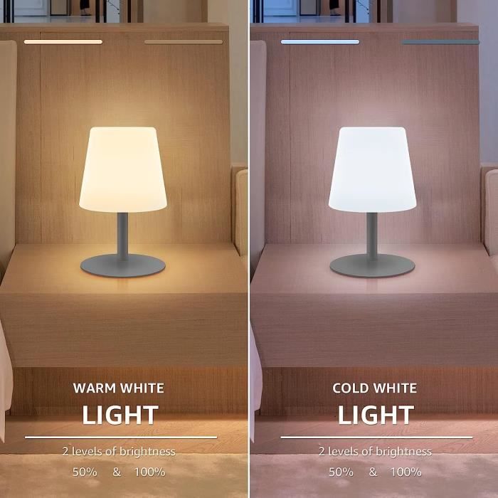 Lampe de table LED aste sans fil, 3 couleurs, gradation tactile, lampe de  chevet pour la maison et le bureau, IP44, étanche, décoration de chambre -  AliExpress