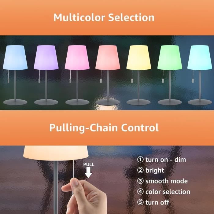 Lampe De Table Sans Fil Rechargeable Usb Lampes De Table Exterieures