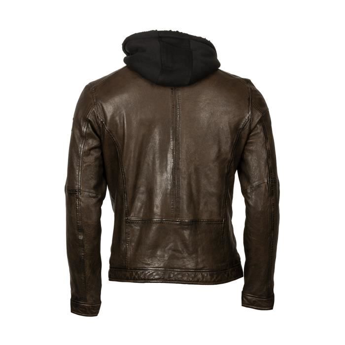 Blouson en cuir Oakwood Marron Homme Marron Cdiscount Prêt-à