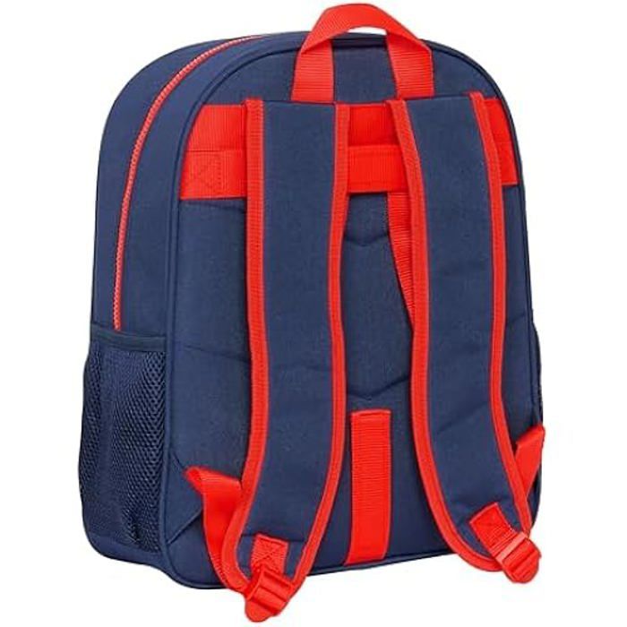 Sac à Dos Officiel SUPER MARIO TRICK Pour Ordinateur Portable 14,1 Pouces - Polyester Résistant, Compartiments Multiples - Taille M, Bleu Foncé/rouge