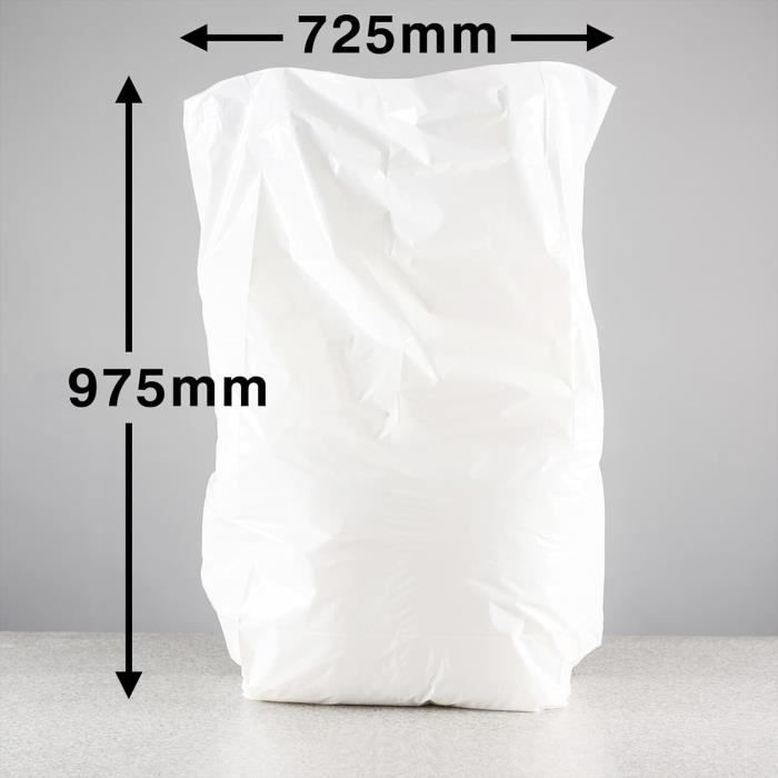 Sac Polypropylène Prix Efforias Lot De 100 Sacs De Transport En Plastique Résistants Blanc 28 X 43 X 53 Cm Sac Poubelle 130 Litres Sac Polypropylène Prix Efforias Lot De 100 Sacs De Transport En Plastique Résistants Blanc 28 X 43 X 53 Cm Sac Poubelle 130 Litres