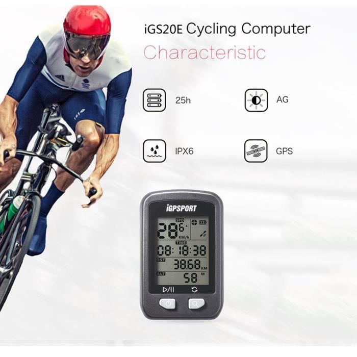 IGPSPORT 20E Ordinateur de VeLo GPS Sans Fil eTanche Ordinateur de Cyclisme VeLo Cyclisme Compteur de Vitesse OdomeTre Cdiscount Sport