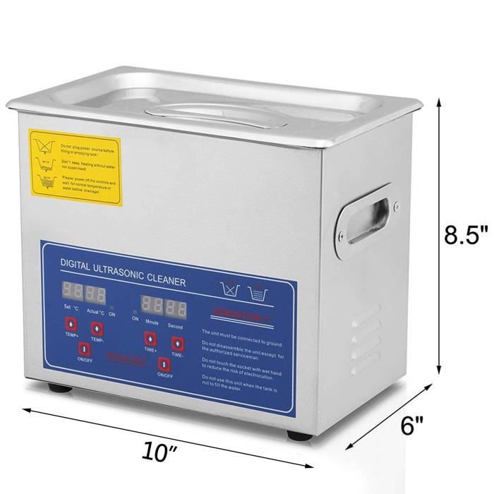 Nettoyeur Ultrasons Professionnel VEVOR 3L - Chauffage Nettoyage  Ultrasonique avec Panier - Cdiscount Electromnager