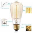 4W Ampoule LED Filament E27 ST64, Equivalent à Ampoule Incandescente 40W, Ampoule Rétro Edison, Blanc Chaud, Lot de 6 Z0707  QUI4463-2
