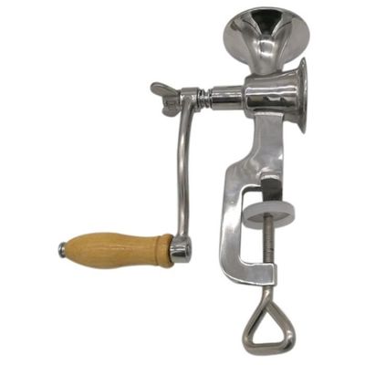 Moulin à Main En Acier Inoxydable Pour Graines, Céréales, Épices - Broyeur Manuel - Taille 24 Cm - Argenté - Sans Électricité - 3