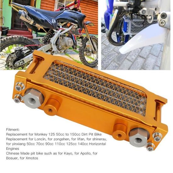 Radiateur D'Huile Pour Moto 50-150cc - Kit De Refroidissement En Aluminium Pour Monkey 125, Dirt Pit Bike - Inclut Tubes Et Support