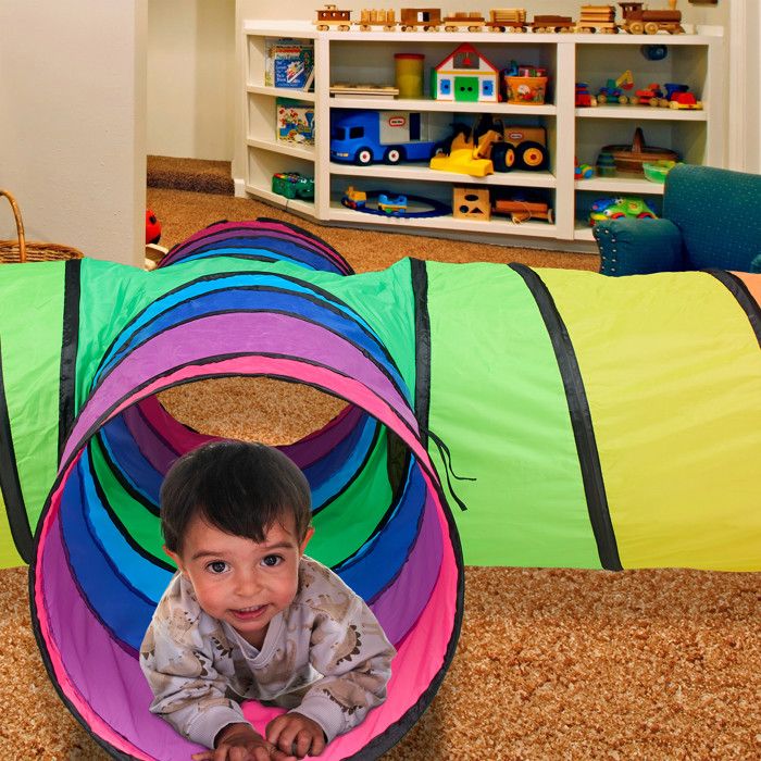 Tunnel De Jeu Pop-up Pour Enfants 4 Voies - 232 X 232 X 46 Cm, Polyester Coloré - Parcours De Motricité Intérieur/extérieur