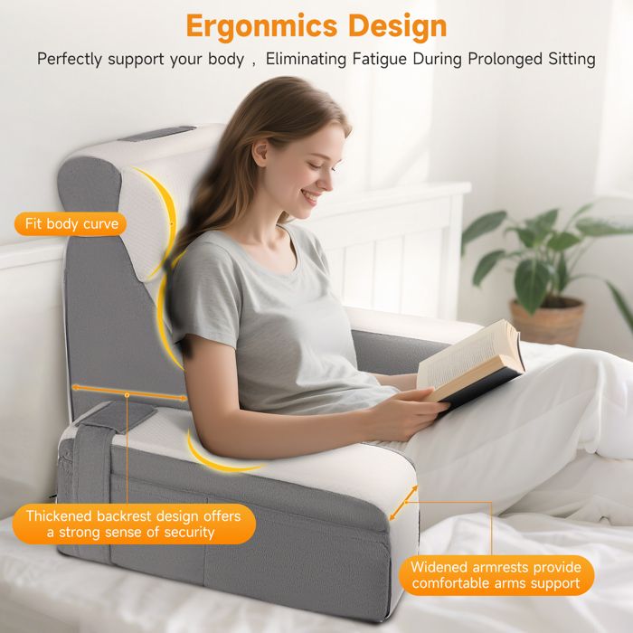 Coussin Ergonomique Crealis Pour Lit Adulte Et Enfant, Tricoter Crealis Coussin Lecture Lit Adulte, Support Ergonomique Accessoire Maison, Indispensable Pour Adultes Jeux Ordinateur Canapé Sol