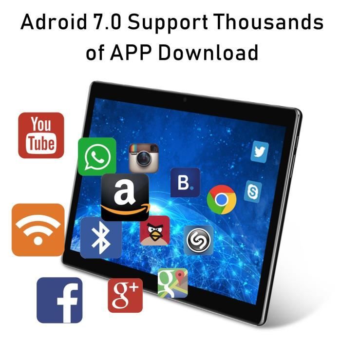 Tablette-Tablette Tactile 4G LTE -10.1" Pouces HD-8500mAH-Double SIM-32Go+2Go-Clavier2