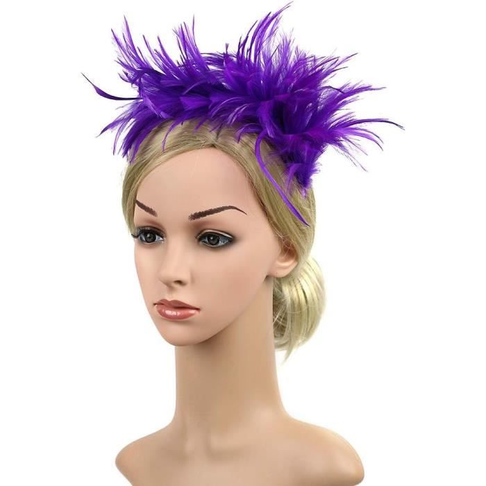 Century Wings Bandeau De Tête à Plumes Blanches - Style Années 20 Great Gatsby - Pour Mariage & Soirée Coiffure Vintage Femme