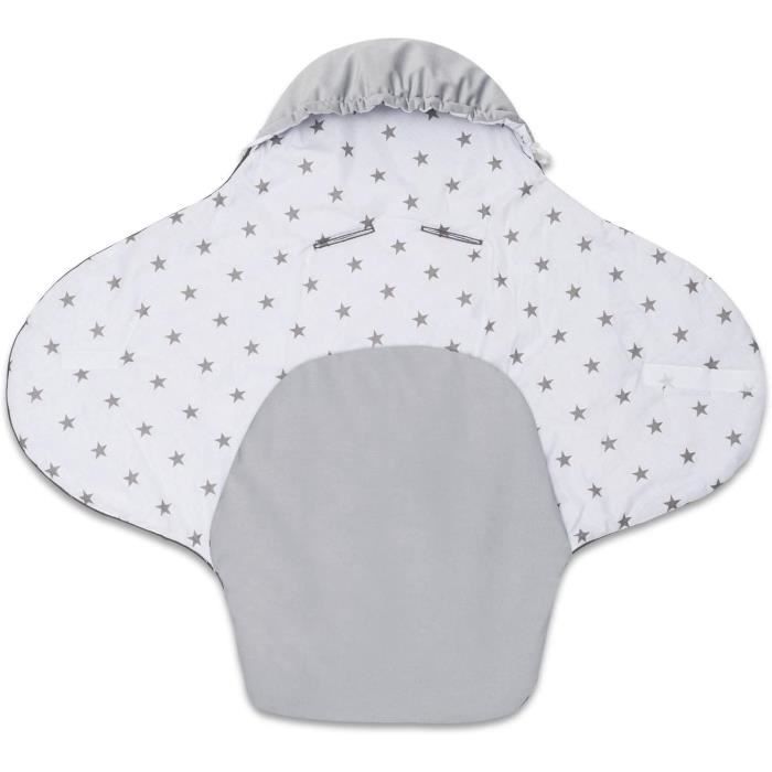 Couverture pour bébé babynomade de 0 à 6 mois gris clair + blanc