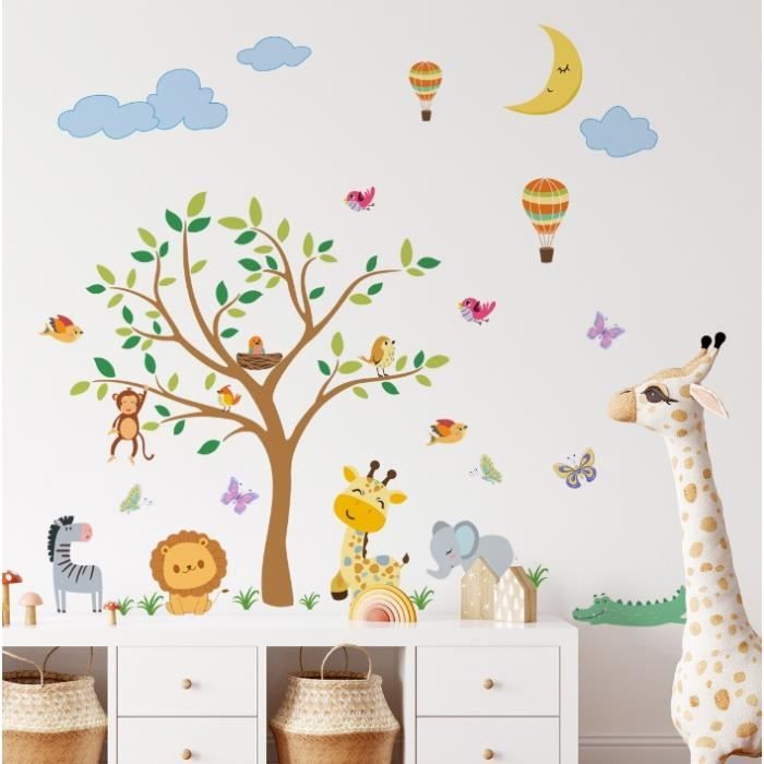 Stickers Muraux Enfants,Stickers Animaux Stickers Chambre Bebe Enfant  Stickers Jungle Girafe Singe Deco Bebe Stickers Muraux Chambre - Cdiscount  Maison