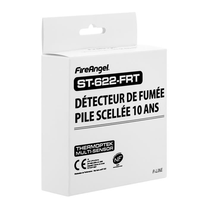 Détecteur De Fumée Optique FireAngel SB5-INT - Alarme Incendie Avec Pile 9V, Test Et Silence