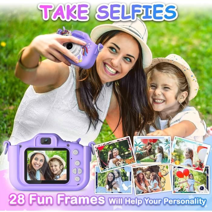 CalineGam Appareil Photo Instantané Enfant, 1080P HD Appareil Photo Numérique Enfant avec Carte 32 Go et Papier Photo, 2,4 Pouces Jouets Enfants, Cadeaux pour Garçons & Filles de 3 à 12 Ans
