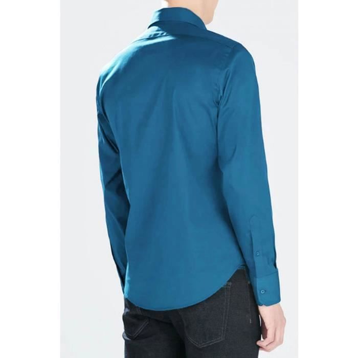 Chemise classique Homme Turquoise KEBELLO Manches longues