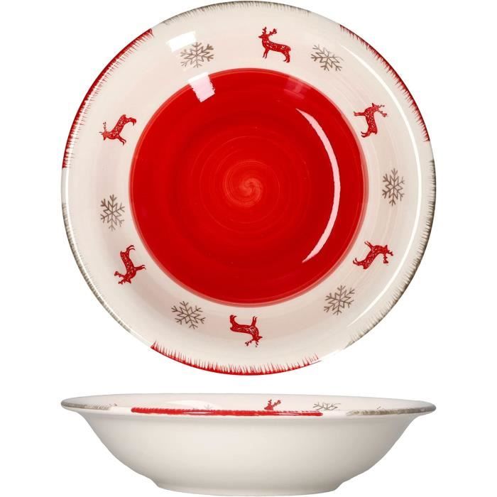 MamboCat Set di 6 ciotole per dolci a forma di renna, 420 ml, per cereali, Natale, 6 persone, 14,2 cm, ciotole per cereali, insalata, dessert & Co. I stoviglie in grès