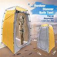 Portable Tente de Douche Camping, Étanche Cabine de Changement Extérieur Tentes de Toilette Abri de Plein Air, 120x120x180cm,Jaune-3