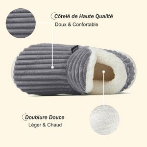 Chaussons Femme TOMEEK En Peluche – Pantoufles Douces Et Chaudes Pour La Maison - 12