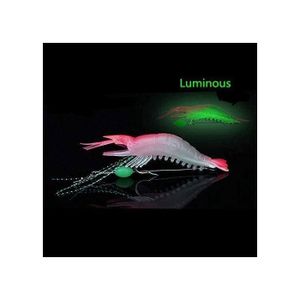 Confortables leurres de pêche en forme de crevette, appât artificiel souple, lumineux, avec hameçon bionique, 7.5CM/6.6G