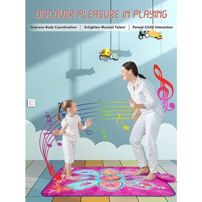 BulaBe Tapis de Danse Amélioré pour Enfants avec Bluetooth Sans Fil, 5 Modes de Jeu, Lumières LED, Tapis de Jeu Musical Électronique Jouets de Sol pour Filles