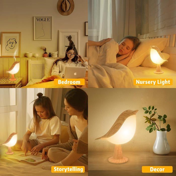 Lampe De Chevet Sans Fil Rechargeable USB-C - Lampe Tactile Cristal 3 Modes Éclairage Bureau