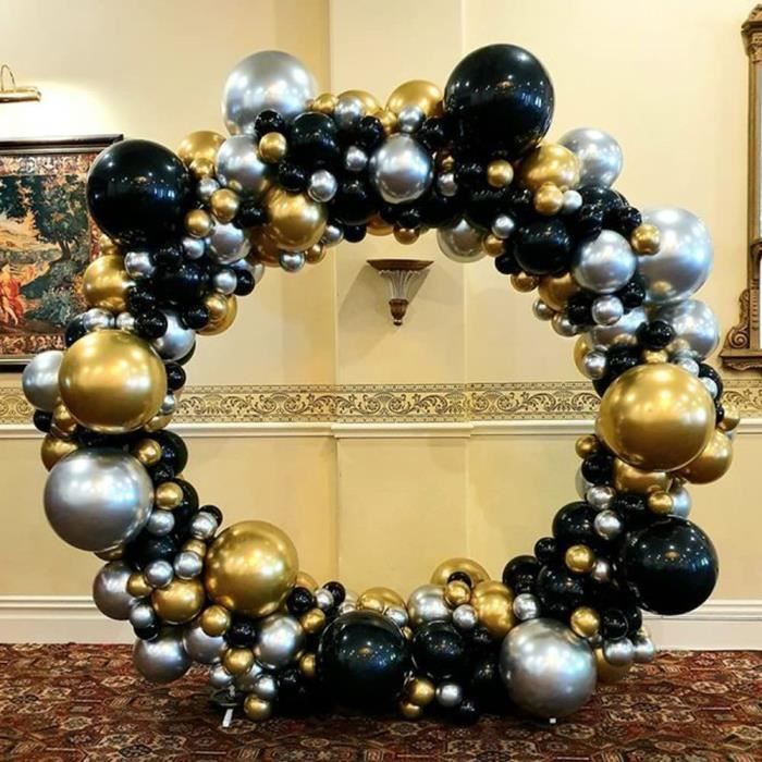 Arche de guirxiété de ballons en latex noir et or, décor de fête  d'anniversaire, décoration de Noël pour adultes, bonne année 2024 -  AliExpress