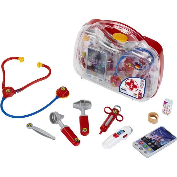 Kit Docteur Enfant 44 Pièces – Stéthoscope Réel, Mallette, Tablier – Jeu De Rôle éducatif Pour Garçons Et Filles 3 Ans Et Plus