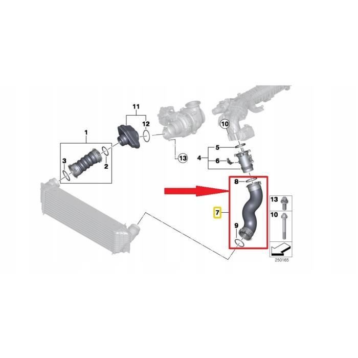 Kit Joints Durite Turbo Et Intercooler Pour BMW Série 3/5/7 X3 X5 X6 - Compatible OEM 1161779054 - E46 E90 E60 Etc. - 4