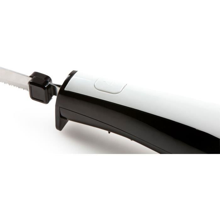 Couteau électrique - DOMO - Lames dentelées en acier inoxydable - 590 gr -  150W - Noir / Blanc - Cdiscount Electroménager