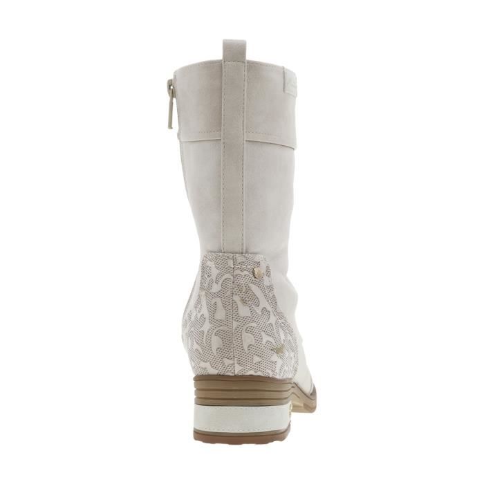 Bottines blanches top mustang femme