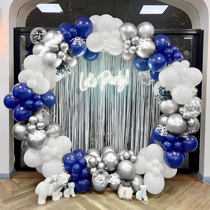 Guirlande De Ballons - 129 Pièces - Violet, Doré Et Blanc - Avec Confettis - Pour Anniversaire, Mariage, Remise De Diplôme