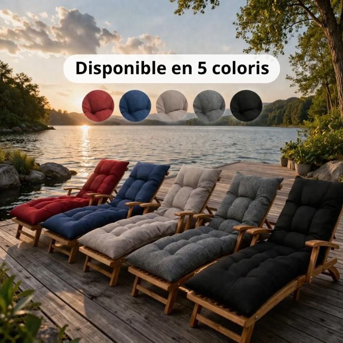 Coussin de transat - Enroulable - Déperlant - Bordeaux - 180 x 60 cm - Jardin Coussin de transat - Enroulable - Déperlant - Bordeaux - 180 x 60 cm - Jardin