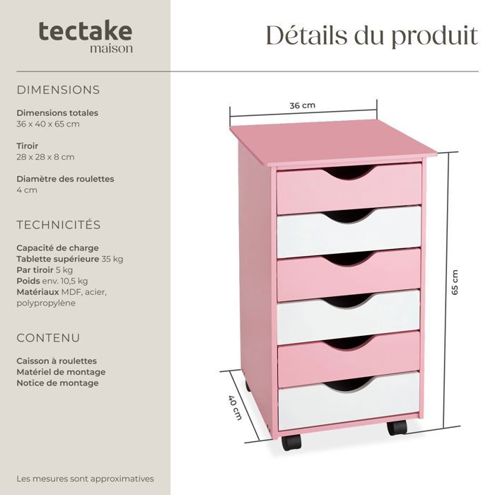 TecTake® Caisson de Bureau Métallique Industriel 39x45x55 cm - Meuble de Rangement Verrouillable