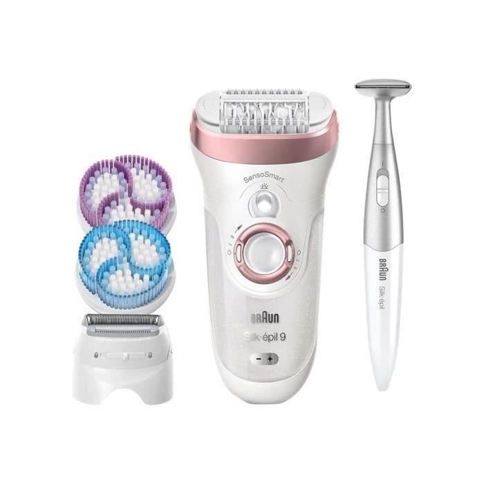 BRAUN SILK EPIL SE9-980 Épilateur électrique rechargeable - 40 pincettes - Technologie SensoSmart - Wet & Dry