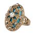 Vintage Turquoise Bagues Femmes Style Indien Plaque Or Rempli De