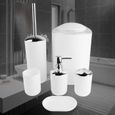 Bain 6pcs Accessoires salle de bain Set Porte-brosse à dents poubelle distributeur savon (blanc)-0