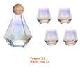 Carafe,Pichet à jus en verre Hexagonal,tasse,bouilloire froide,transparente,vitrail,théière en diamant,service à thé pour - Type 8-0