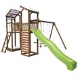 SOULET - Aire de jeux pour enfant 2 tours avec pont et portique - FUNNY Swing & Bridge 150 sans optionEn Bois -Pour Particulier-0