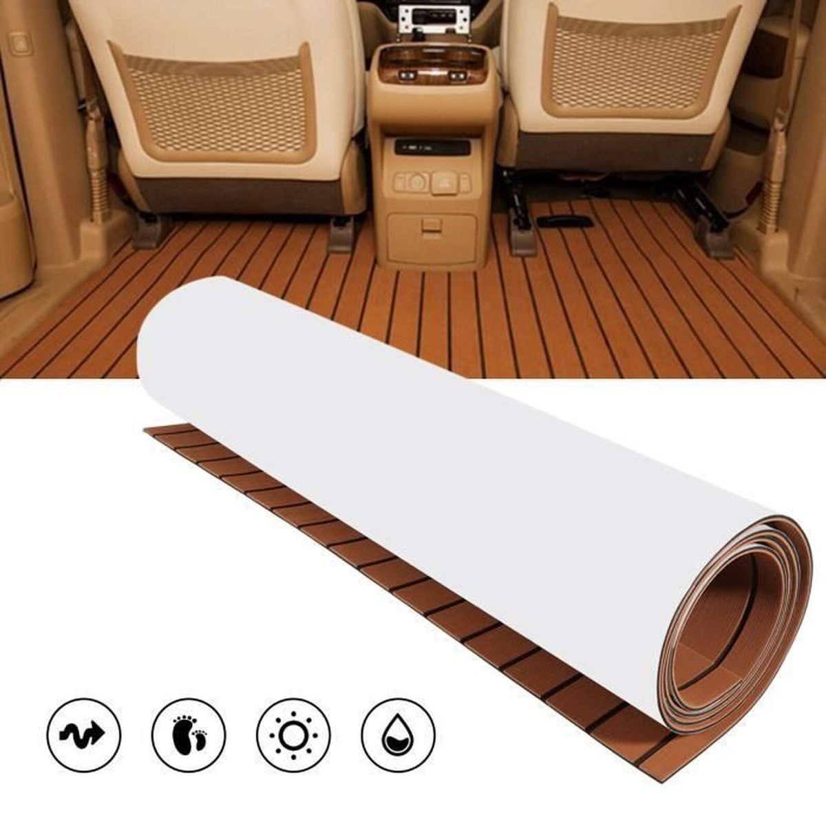 240x90cm Teck EVA Mousse Bateau Yacht Tapis De Sol Tapis De Pont Auto