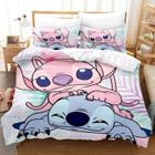 FOCLATUNER Housse de Couette Stitch 2 Personne 200x200 cm avec 2 Taie d'oreiller 50x75cm- Ensembles de Housses de Couette en Microfibre