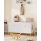 BRAND Maison de Toilette Chat pour 2 Chats, Meuble de Litière Caché, Banc de Rangement, Convient à la Plupart des Litières por, Blanc